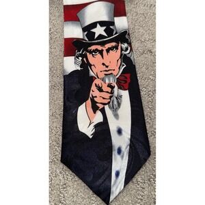 VTG Fratello‎ Handmade Silk Men's Tie American Flag With Embossed Design